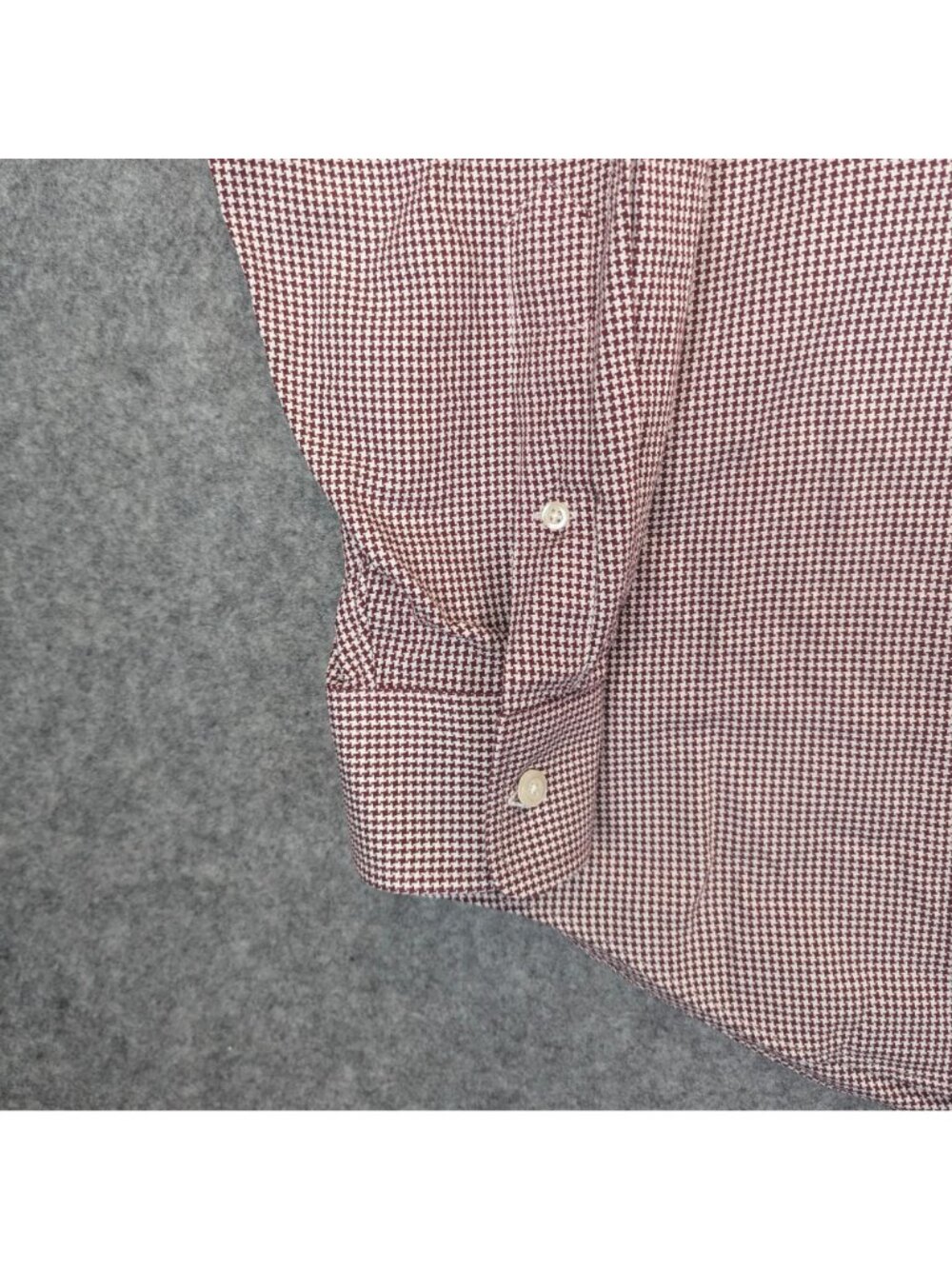 Paul Fredrick Mens 16.5 35 Dress Shirt Maroon White Button Down Long Sleeve - Picture 3 of 11